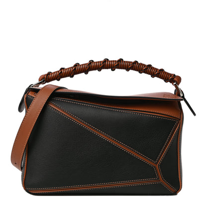 Loewe Calfskin Small Craft Puzzle Bag Tan Black 1 of 11