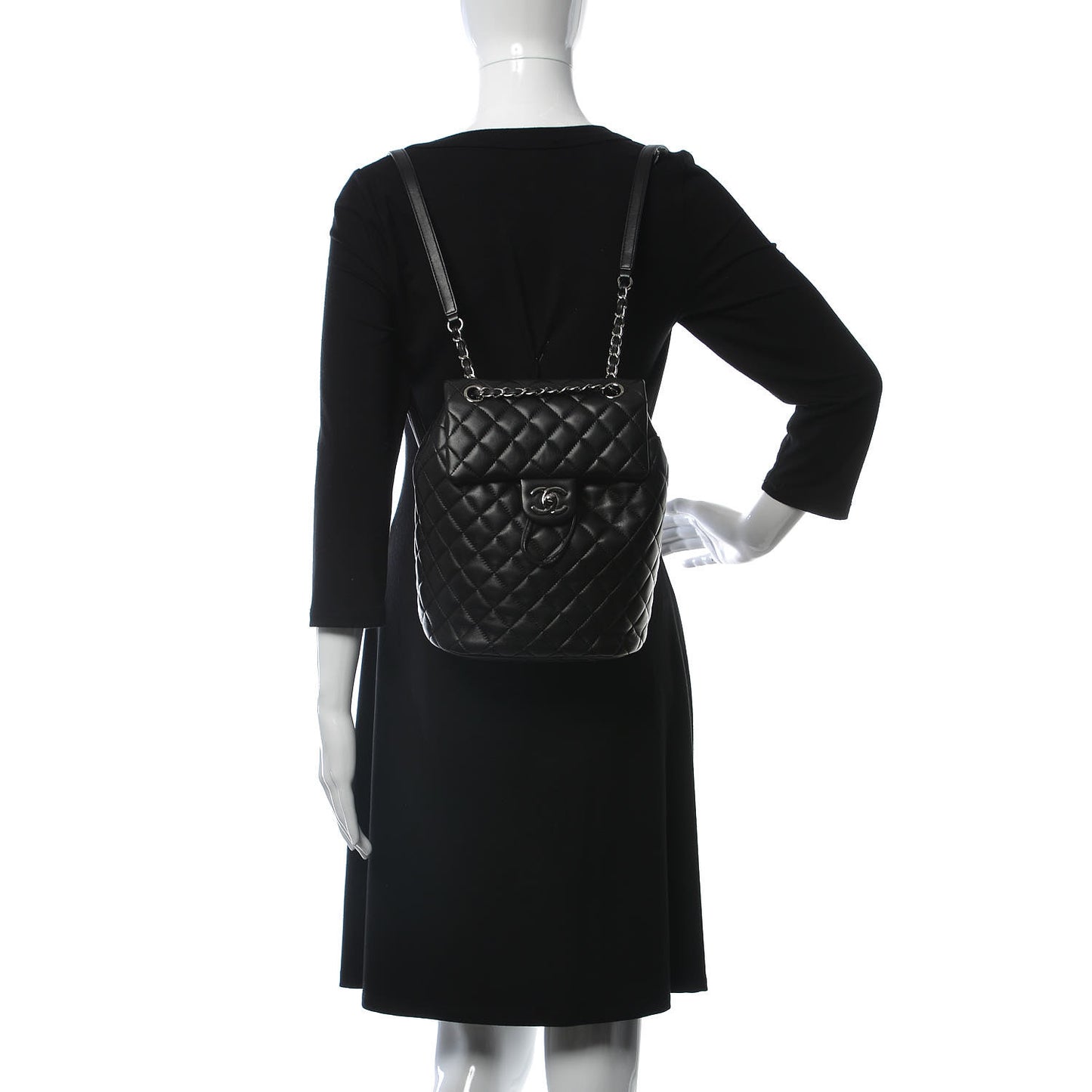 Lambskin Quilted Small Urban Spirit Backpack Black