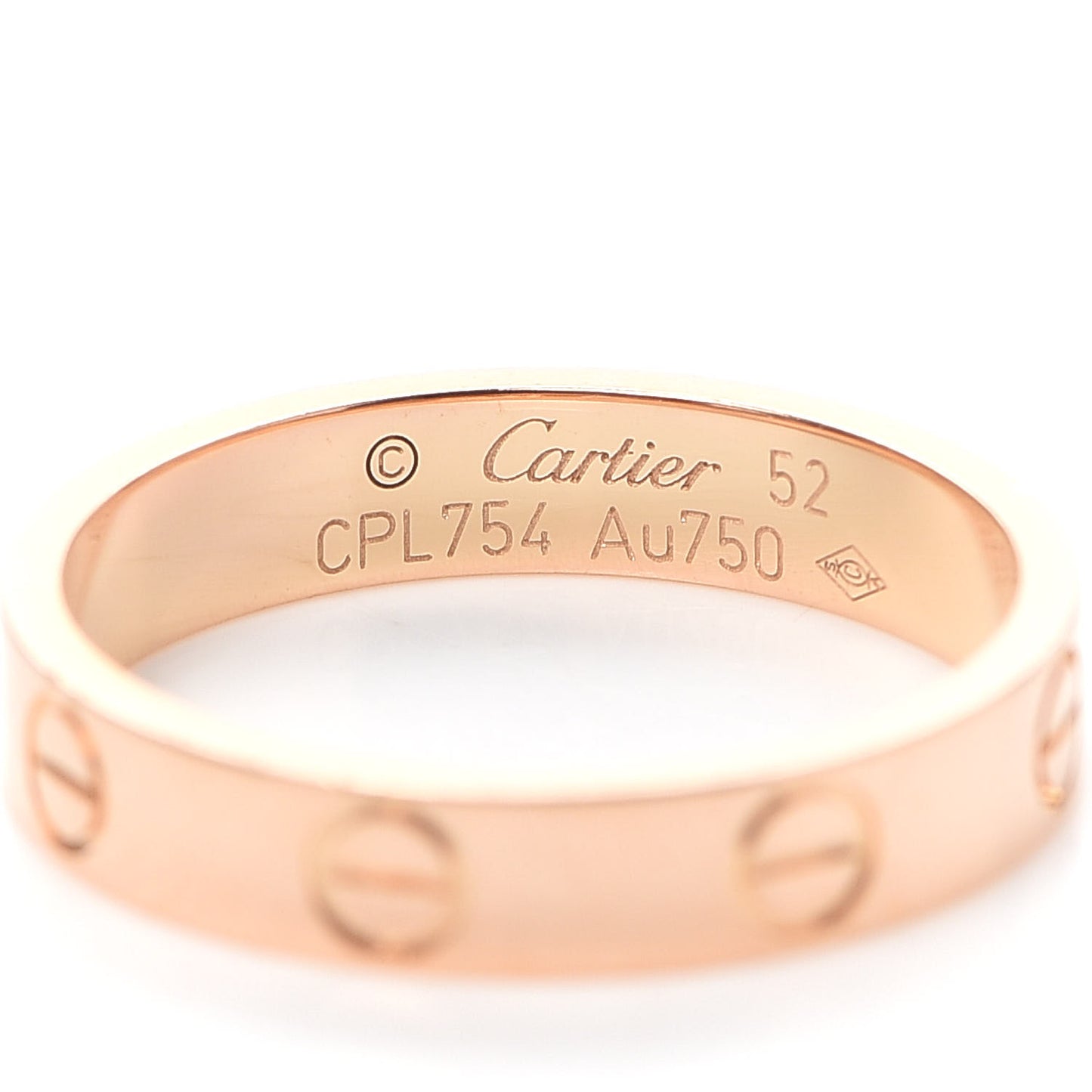 18K Pink Gold 3.5mm LOVE Wedding Band Ring 52 6