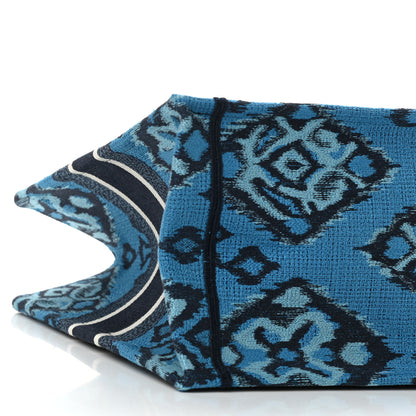 Christian Dior Canvas Embroidered Paisley Medium Book Tote Blue Multicolor 9 of 10