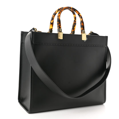 Fendi Vitello King Plexiglass Medium Fendi Sunshine Shopper Tote Black 3 of 10