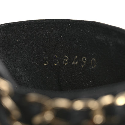 Chanel Lambskin Chain Cork Slide Sandals 38 Black 10 of 11