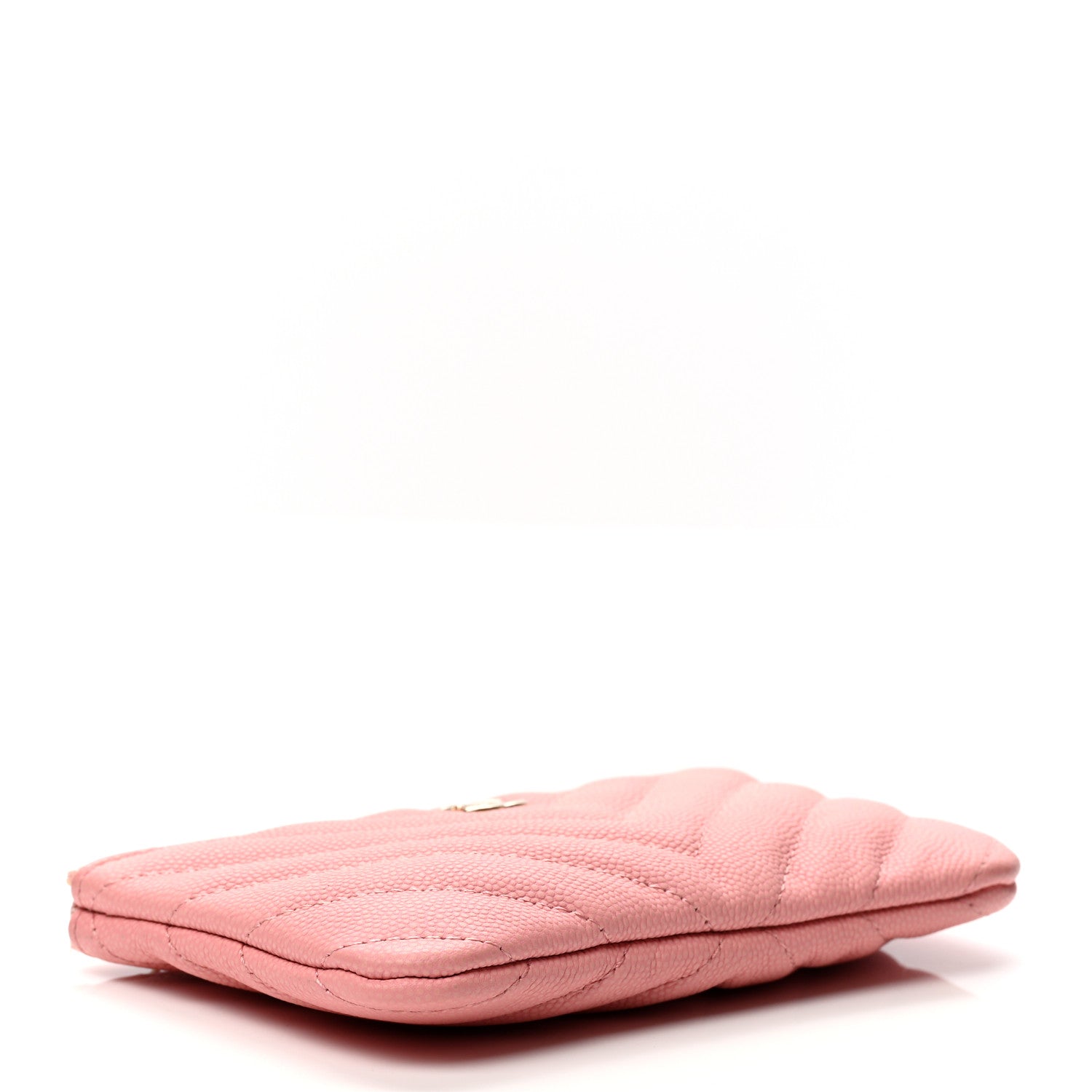 Chanel Flat Caviar Chevron Quilted Small Cosmetic Case Pink 4 of 8