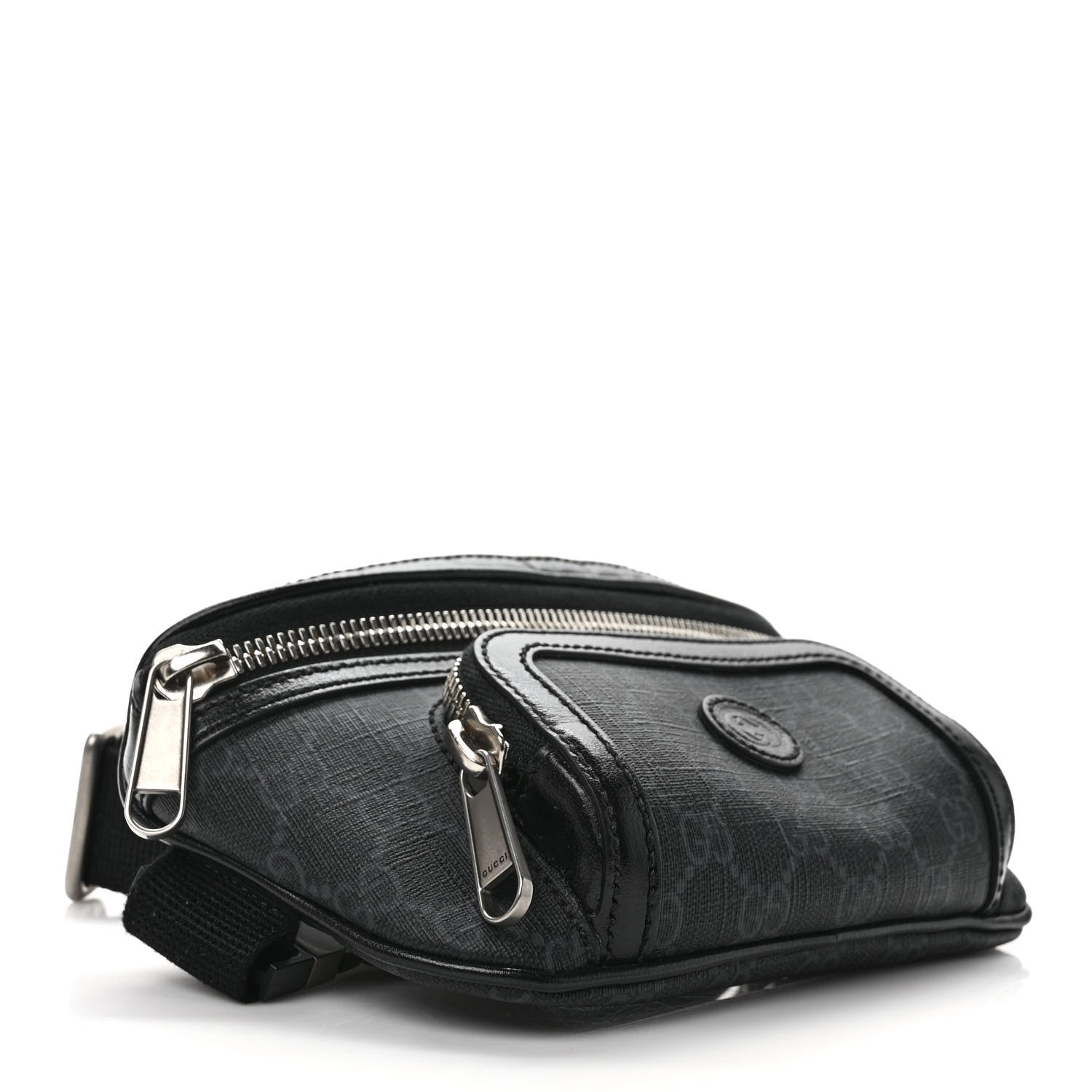 Gucci GG Supreme Monogram Textured Calfskin Retro Interlocking G Belt Bag Black 4 of 8