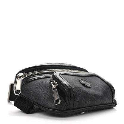 Gucci GG Supreme Monogram Textured Calfskin Retro Interlocking G Belt Bag Black 4 of 8