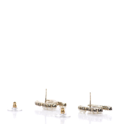 Chanel Crystal Pearl CC Dazzling Domino Earrings Gold 3 of 5