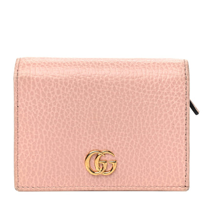 Gucci Dollar Calfskin GG Marmont Card Case Perfect Pink 1 of 9