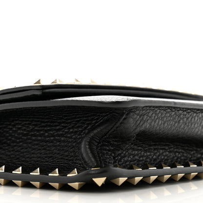 Valentino Garavani Pebbled Calfskin Rockstud Side Slip Crossbody Black 8 of 12