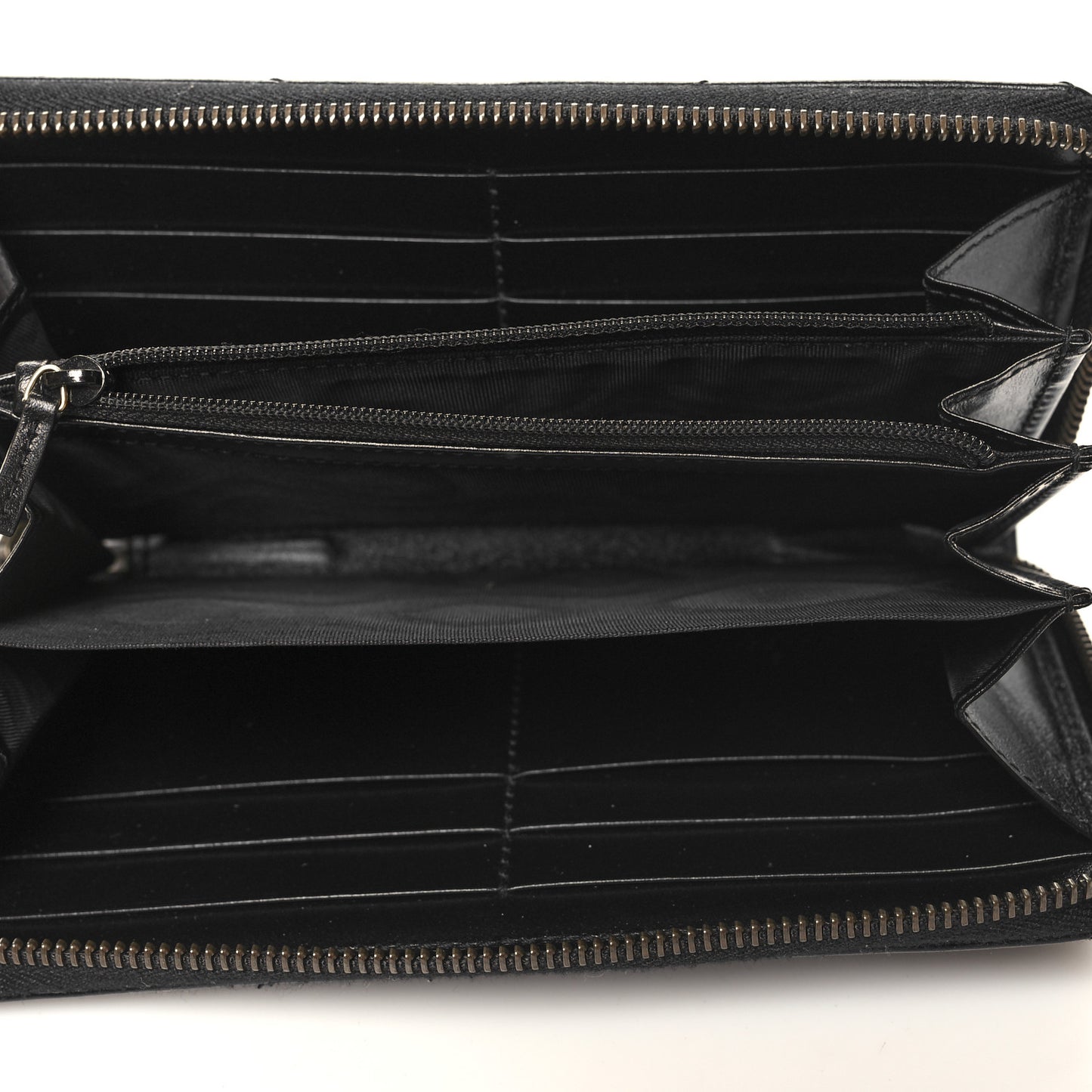 Calfskin Matelasse GG Marmont Zip Around Wallet Black