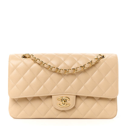 Chanel Caviar Quilted Medium Double Flap Beige 1 of 12