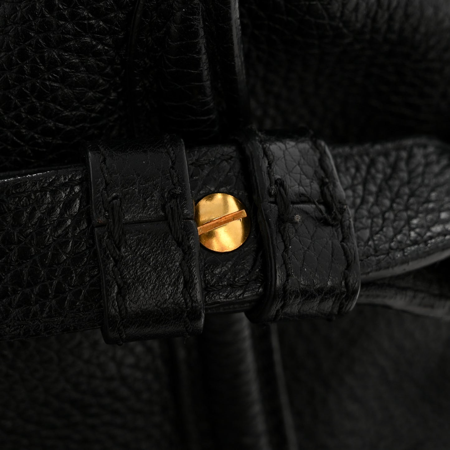 Pebbled Calfskin Small Skull Padlock Zip Around Tote Black