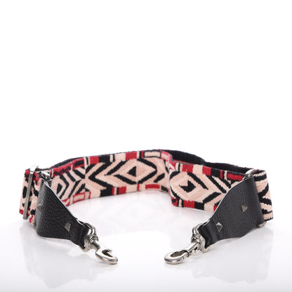 Valentino Garavani Canvas Geometric Embroidered Rockstud Guitar Strap Multicolor 3 of 4