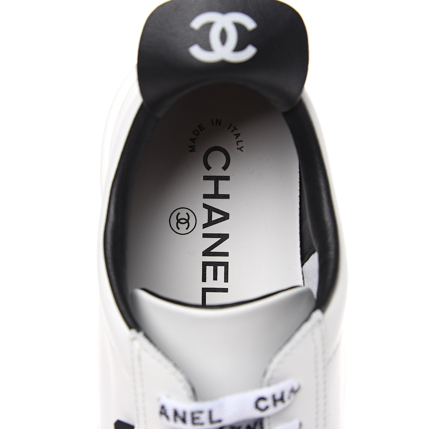 Chanel Calfskin CC Sneakers 35.5 White 6 of 10