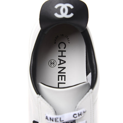 Chanel Calfskin CC Sneakers 35.5 White 6 of 10
