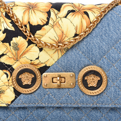Versace Denim Barocco Printed Icon Small Crossbody Bag Blue 9 of 9