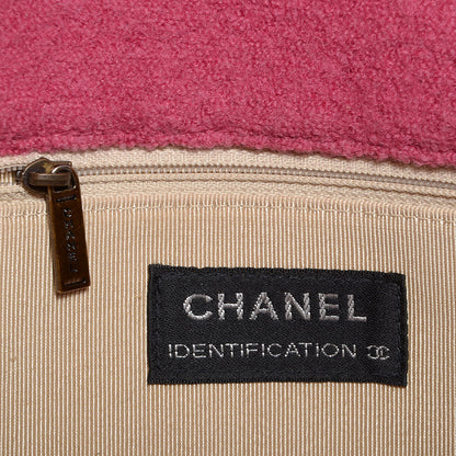 Chanel Wool Patchwork Mademoiselle Jumbo Flap Dark Pink 6 of 8