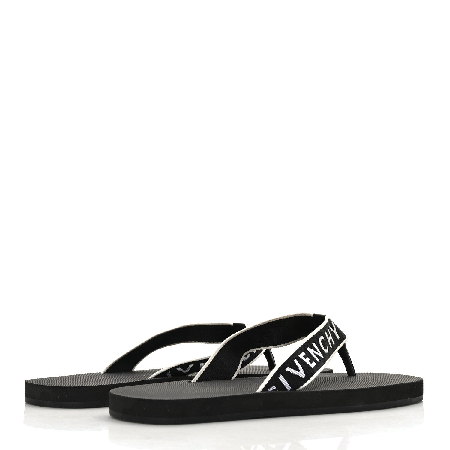 Givenchy Cotton Logo Thong Strap Sandals 41 Black White 4 of 7