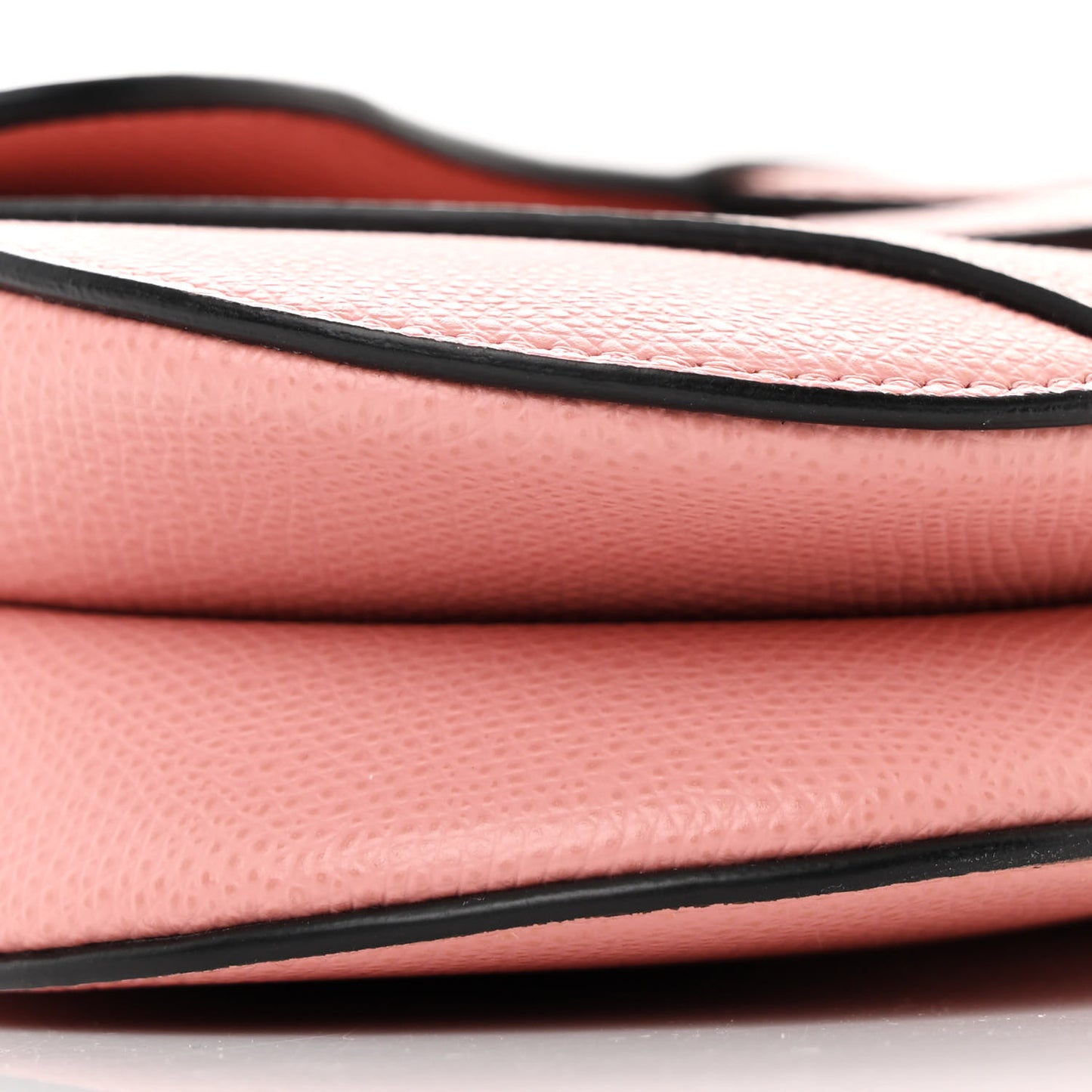 Grained Calfskin Mini Saddle Bag Pink
