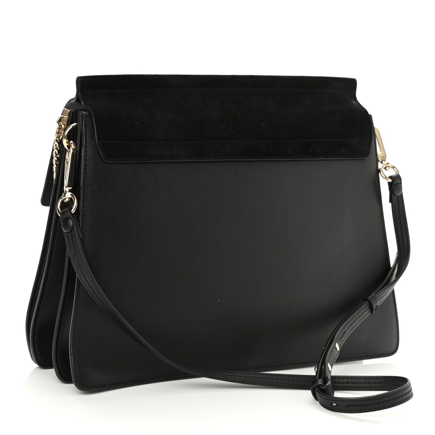 Chloe Suede Calfskin Medium Faye Shoulder Bag Black 3 of 7