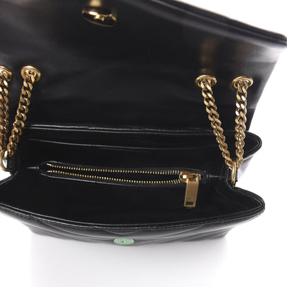 Saint Laurent Calfskin Y Quilted Monogram Small Loulou Chain Satchel Black 4 of 8