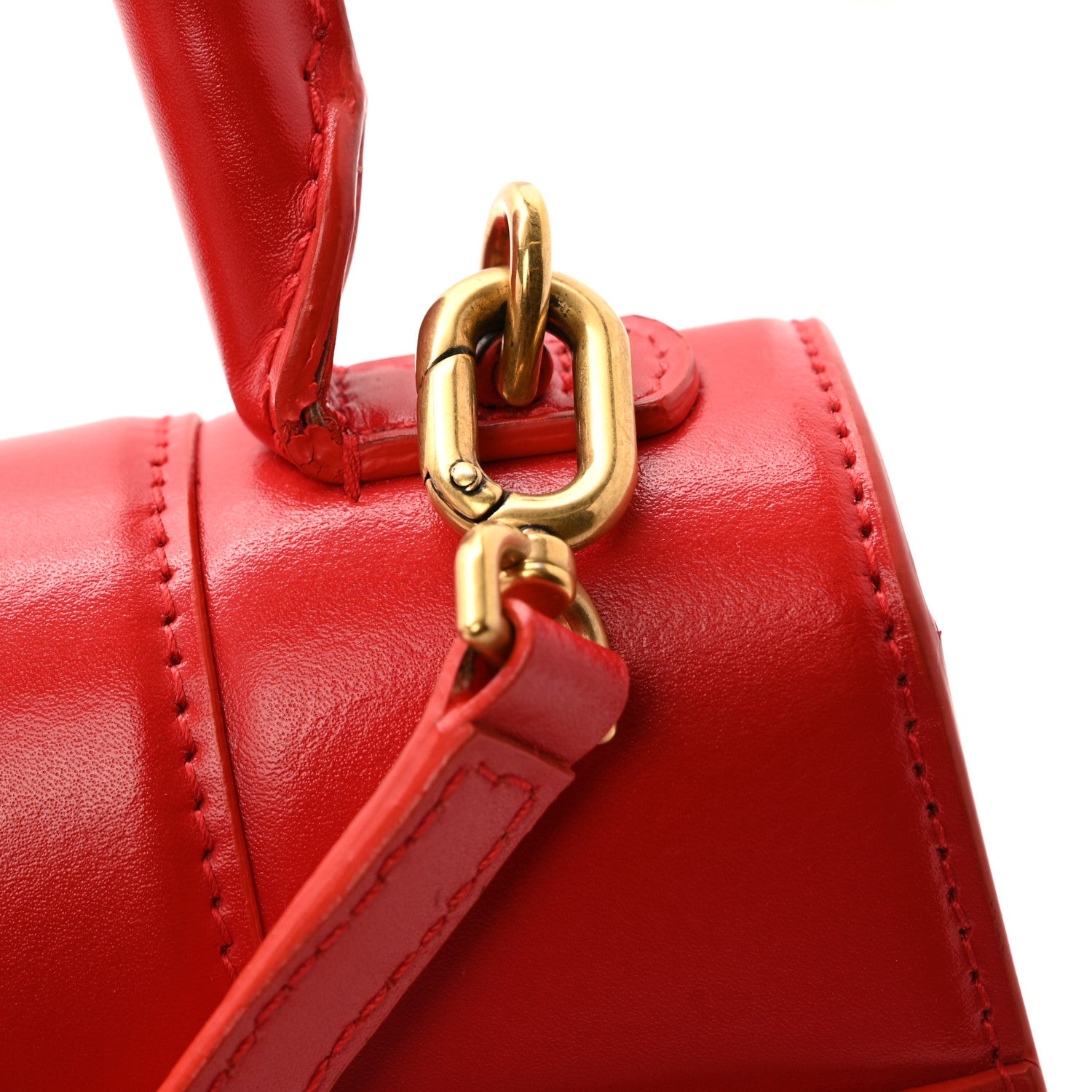 Balenciaga Shiny Box Calfskin Medium Hourglass Top Handle Bag Bright Red 12 of 14