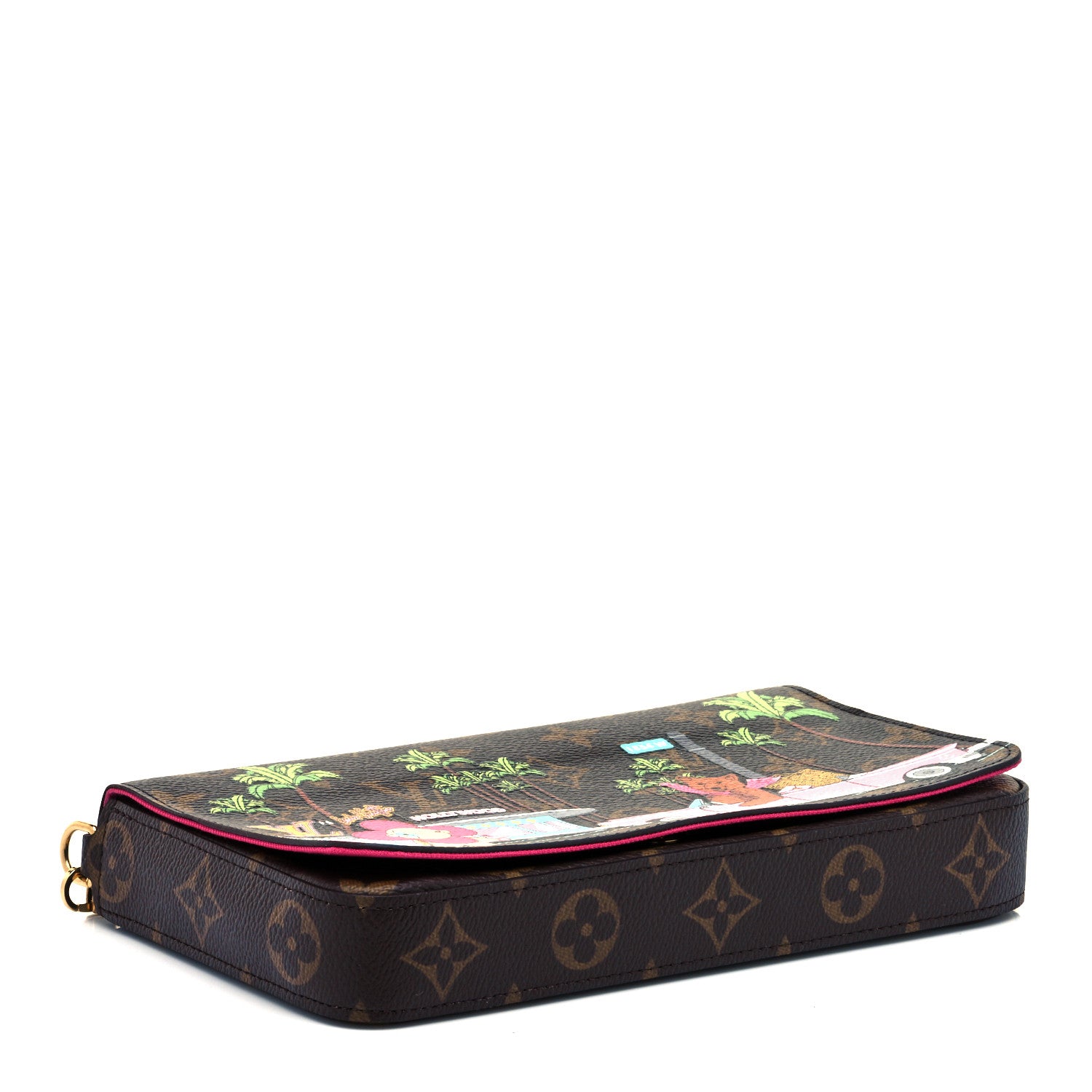 Louis Vuitton Monogram 2021 Christmas Animation Hollywood Pochette Felicie Chain Wallet Fuchsia 5 of 11