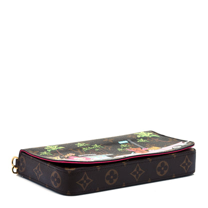 Louis Vuitton Monogram 2021 Christmas Animation Hollywood Pochette Felicie Chain Wallet Fuchsia 5 of 11
