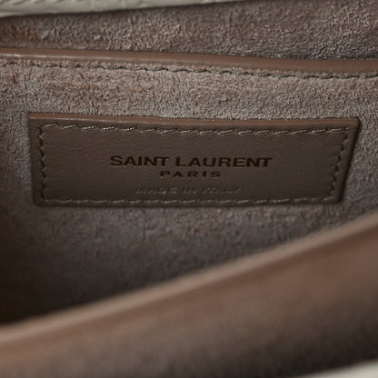 Saint Laurent Calfskin Crocodile Embossed Medium Monogram Sunset Blanc Vintage 7 of 10