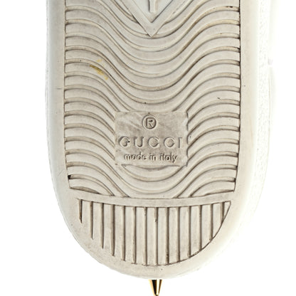 Gucci Calfskin Web Pearl Studded Womens Ace Sneakers 37.5 White 6 of 9