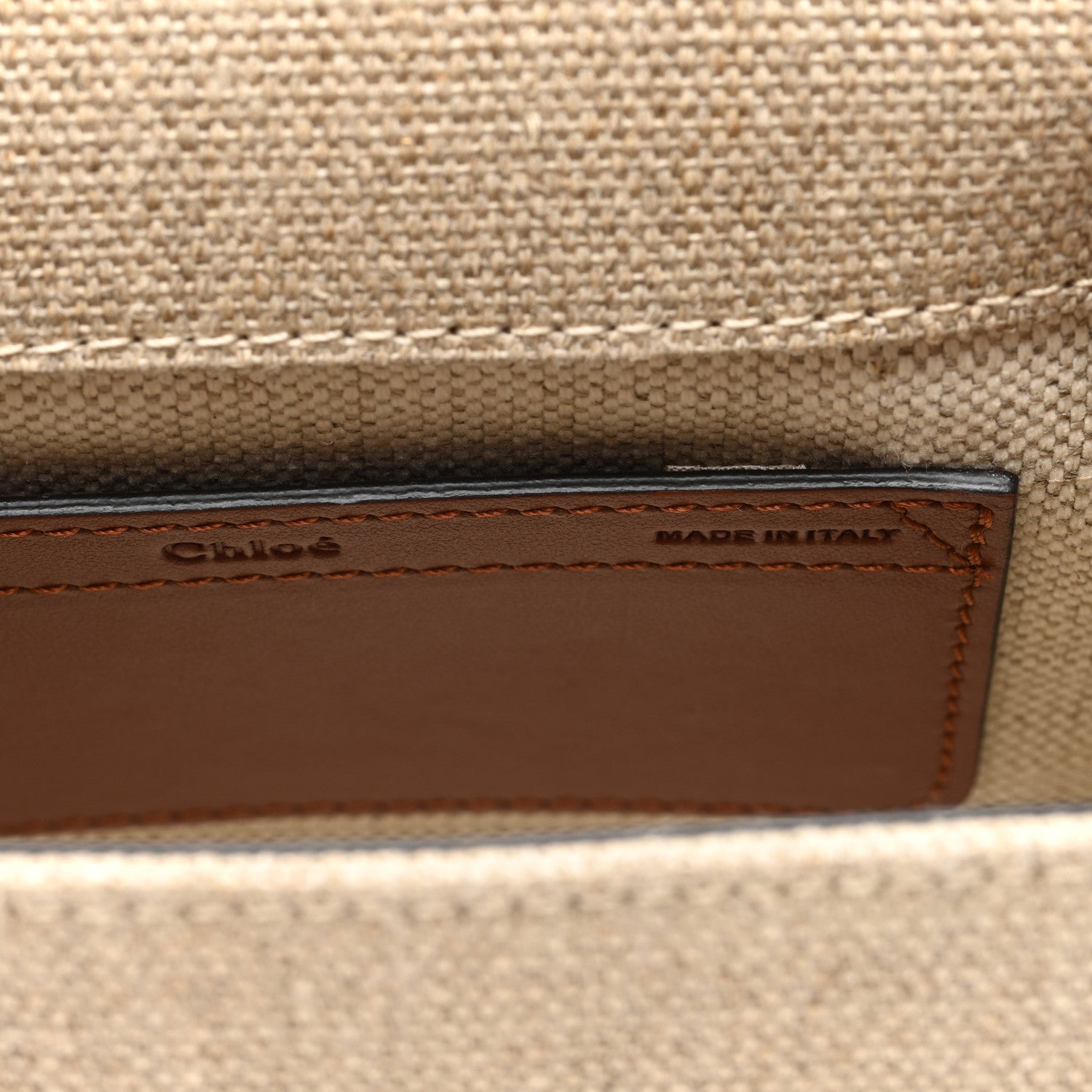 Chloe Linen Calfskin Small Marcie Saddle Bag Sepia Brown 6 of 9