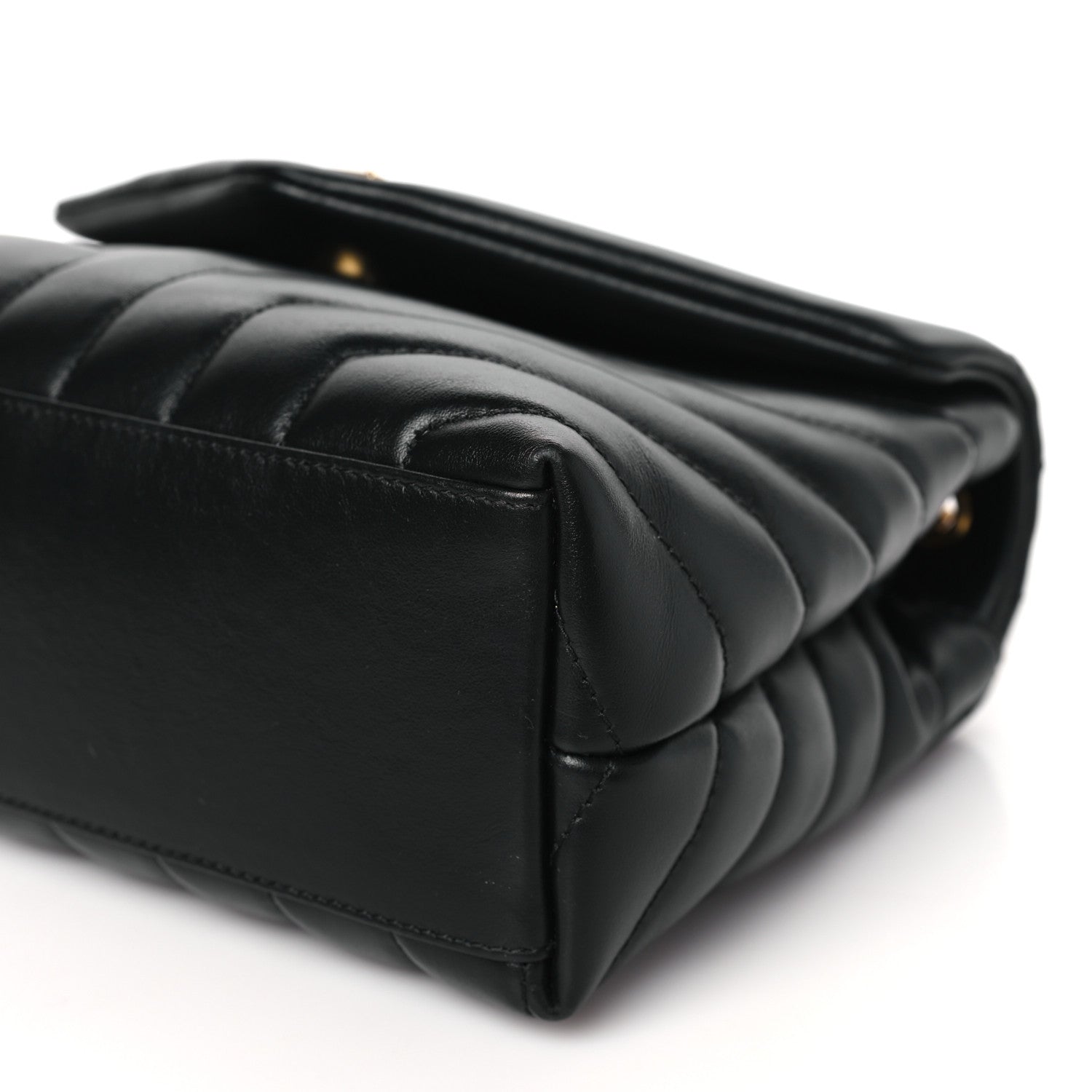 Saint Laurent Calfskin Y Quilted Monogram Small Loulou Chain Satchel Black 8 of 8