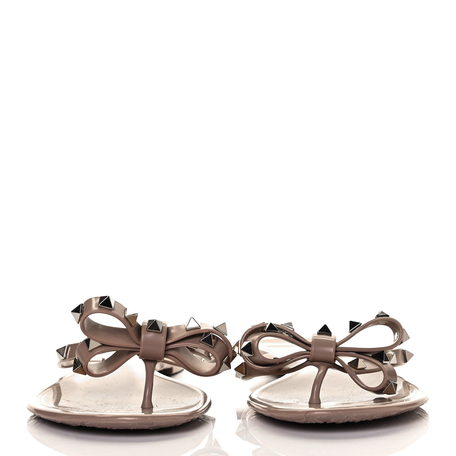 Valentino Garavani PVC Jelly Rockstud Bow Thong Sandals 41 Poudre 7 of 28