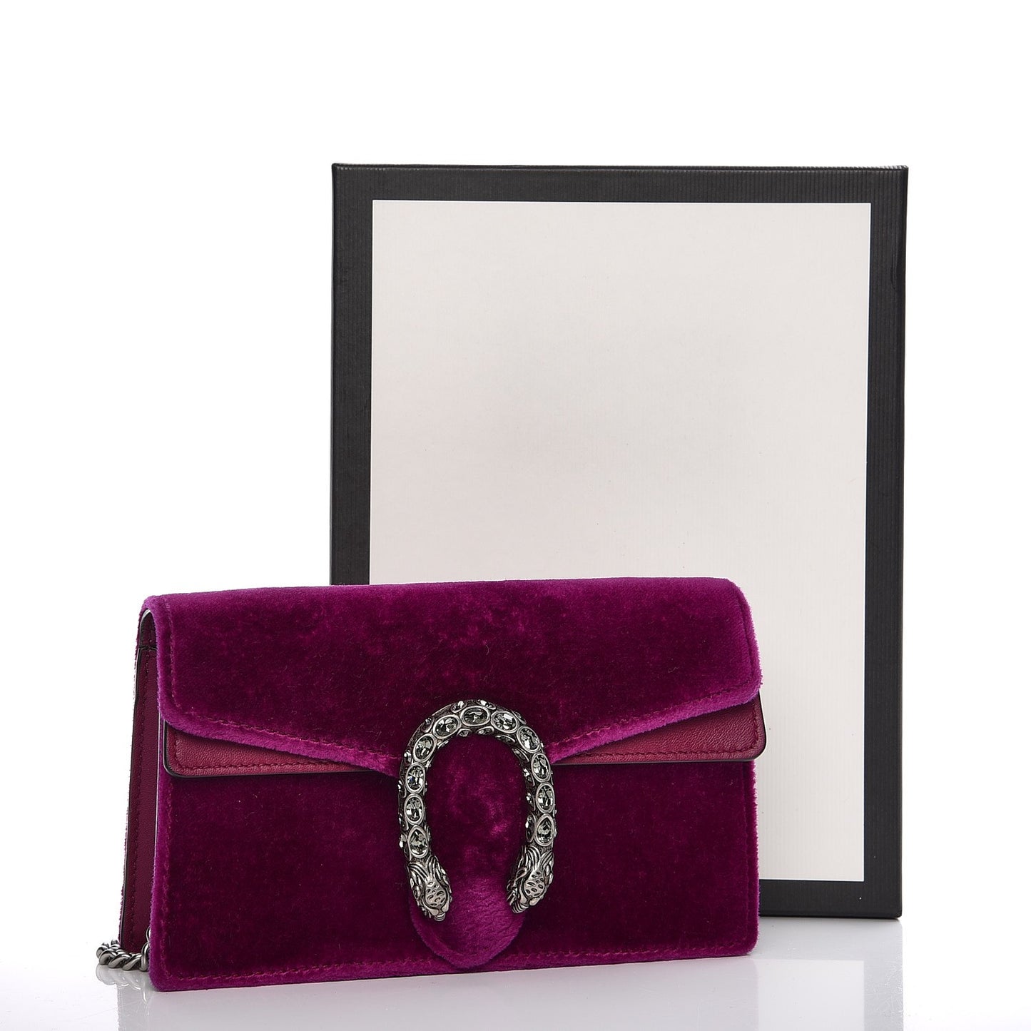 Velvet Super Mini Dionysus Shoulder Bag Fuchsia Violet Cyclamen