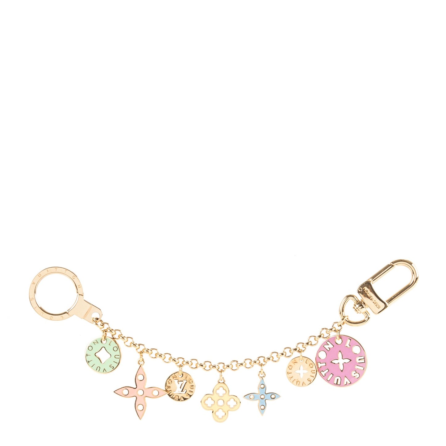 Enamel Looping Key Chain Bag Charm Multicolor