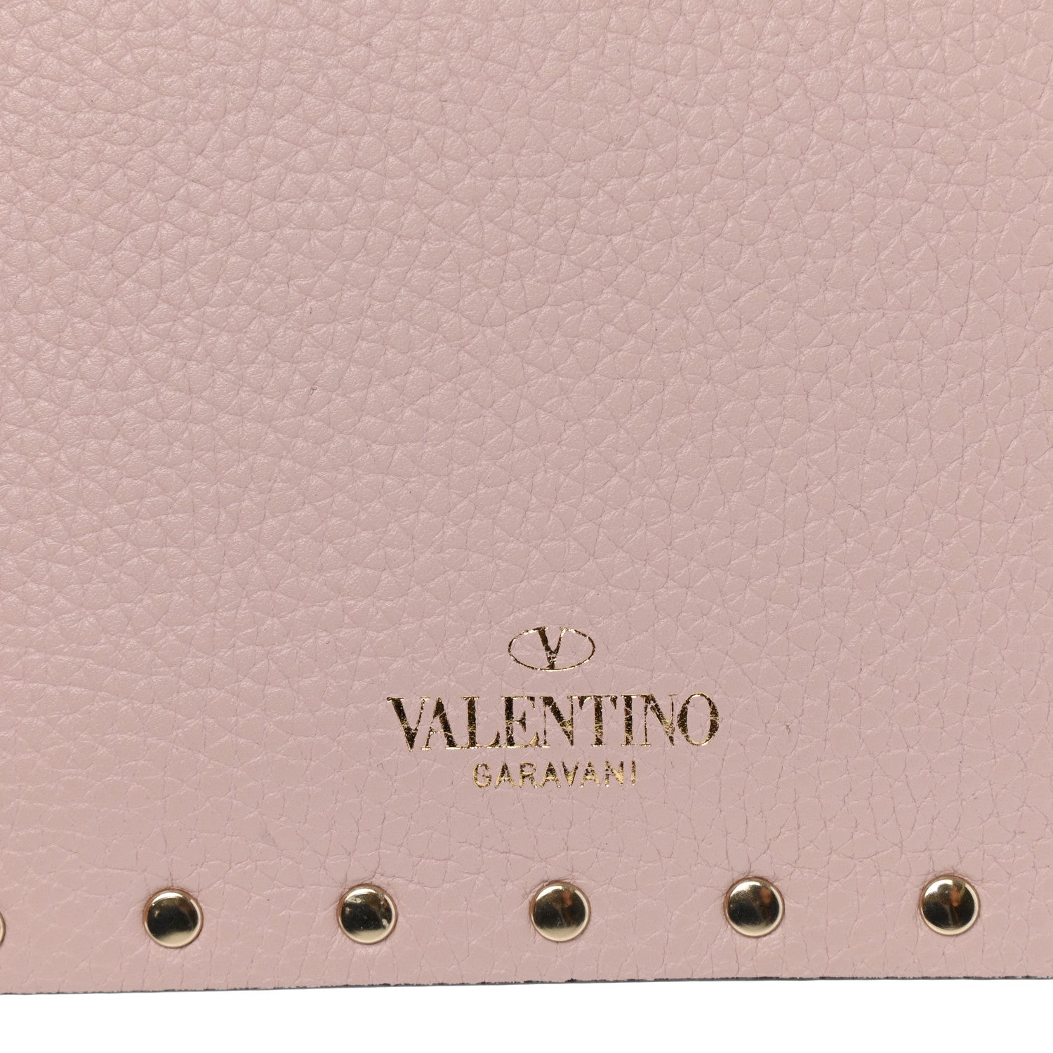 Valentino Garavani Pebbled Calfskin Medium Rockstud Envelope Flat Wristlet Pouch Water Rose 7 of 7