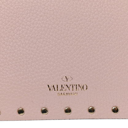 Valentino Garavani Pebbled Calfskin Medium Rockstud Envelope Flat Wristlet Pouch Water Rose 7 of 7