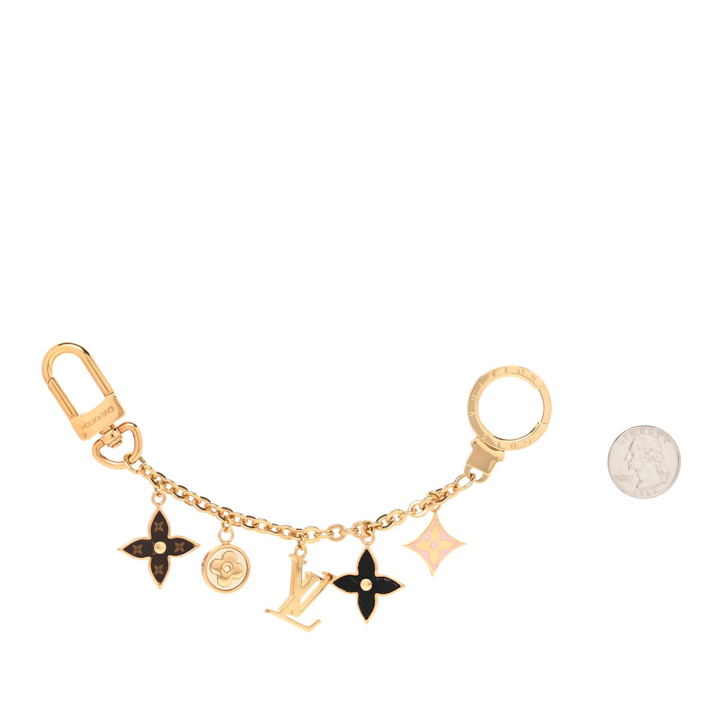 Monogram Spring Street Bag Charm Key Holder Gold