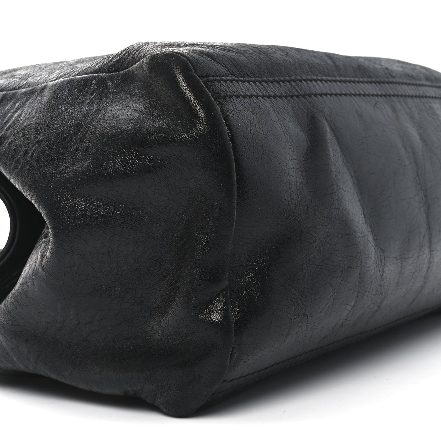 Crinkled Patent Small Pandora Black