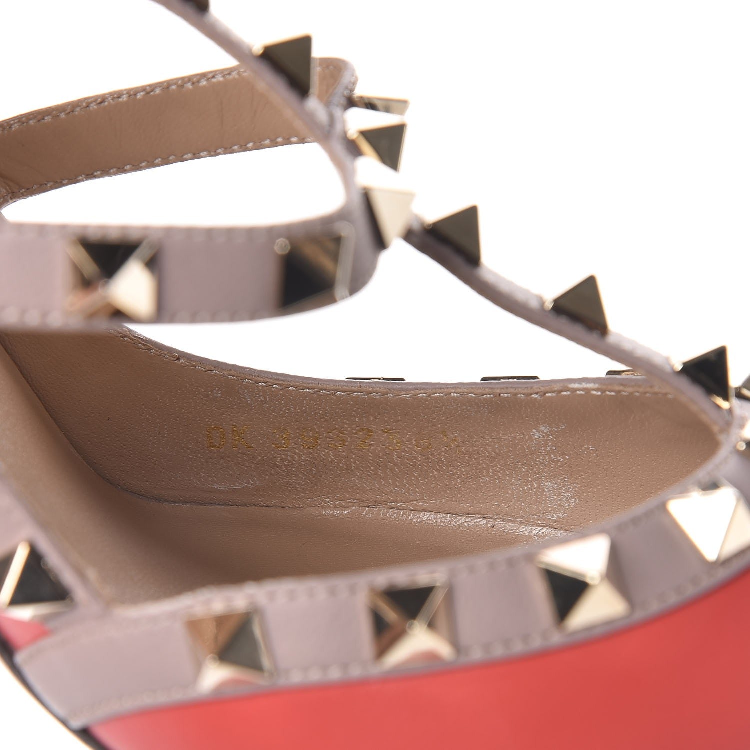 Valentino Garavani Calfskin Nappa Rockstud Ankle Strap 100mm Pumps 38.5 Deep Coral Poudre 8 of 8