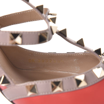 Valentino Garavani Calfskin Nappa Rockstud Ankle Strap 100mm Pumps 38.5 Deep Coral Poudre 8 of 8