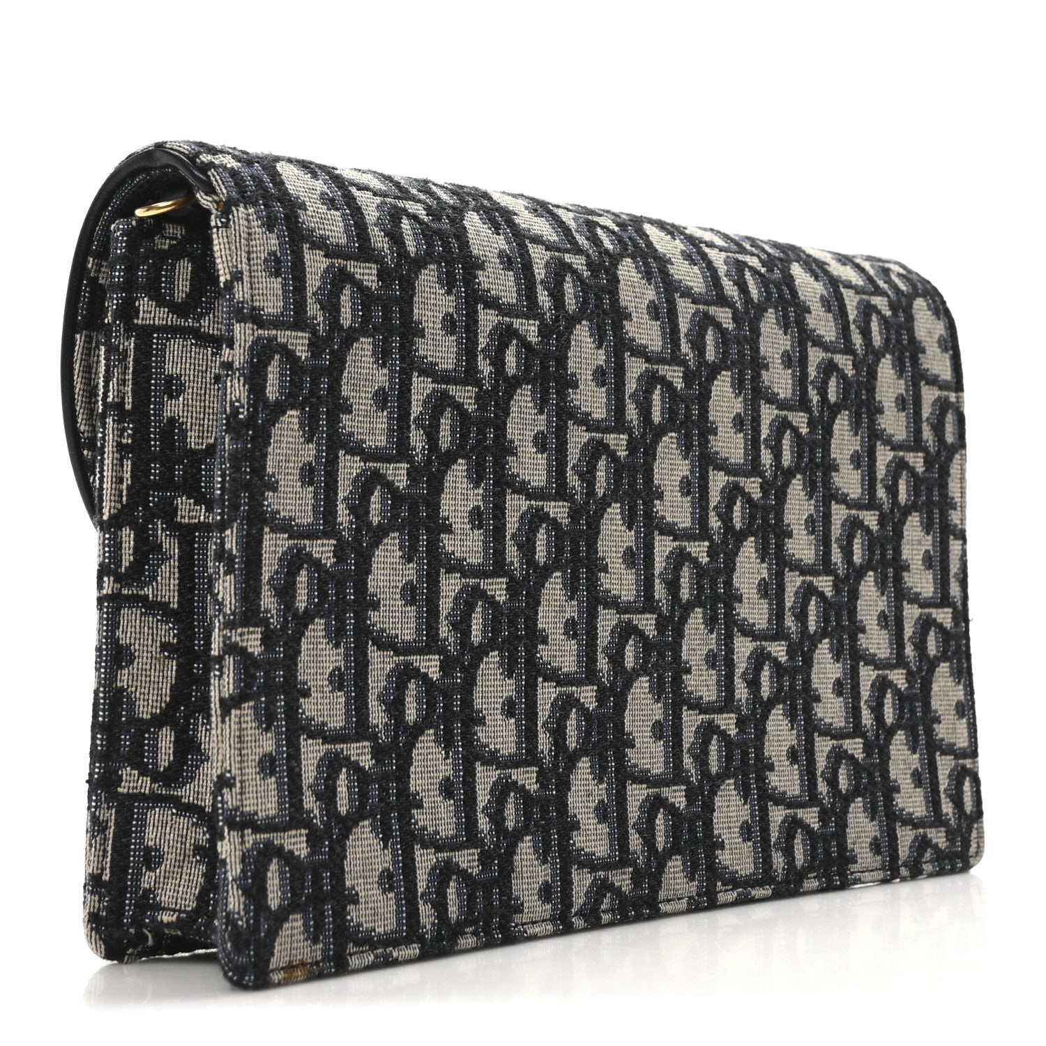 Christian Dior Oblique Saddle Chain Pouch Blue 3 of 11