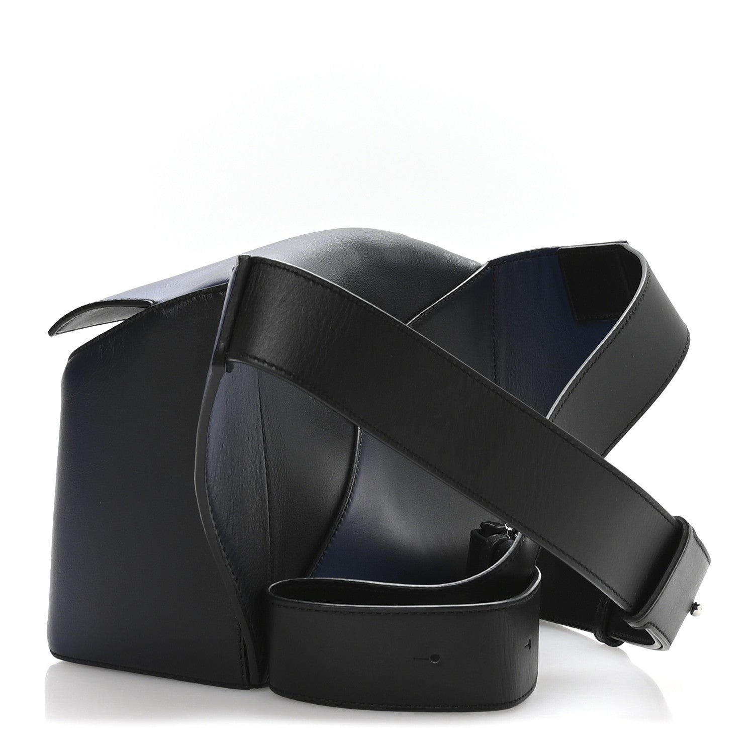 Loewe Calfskin Small Puzzle Bumbag Black Blue 2 of 10