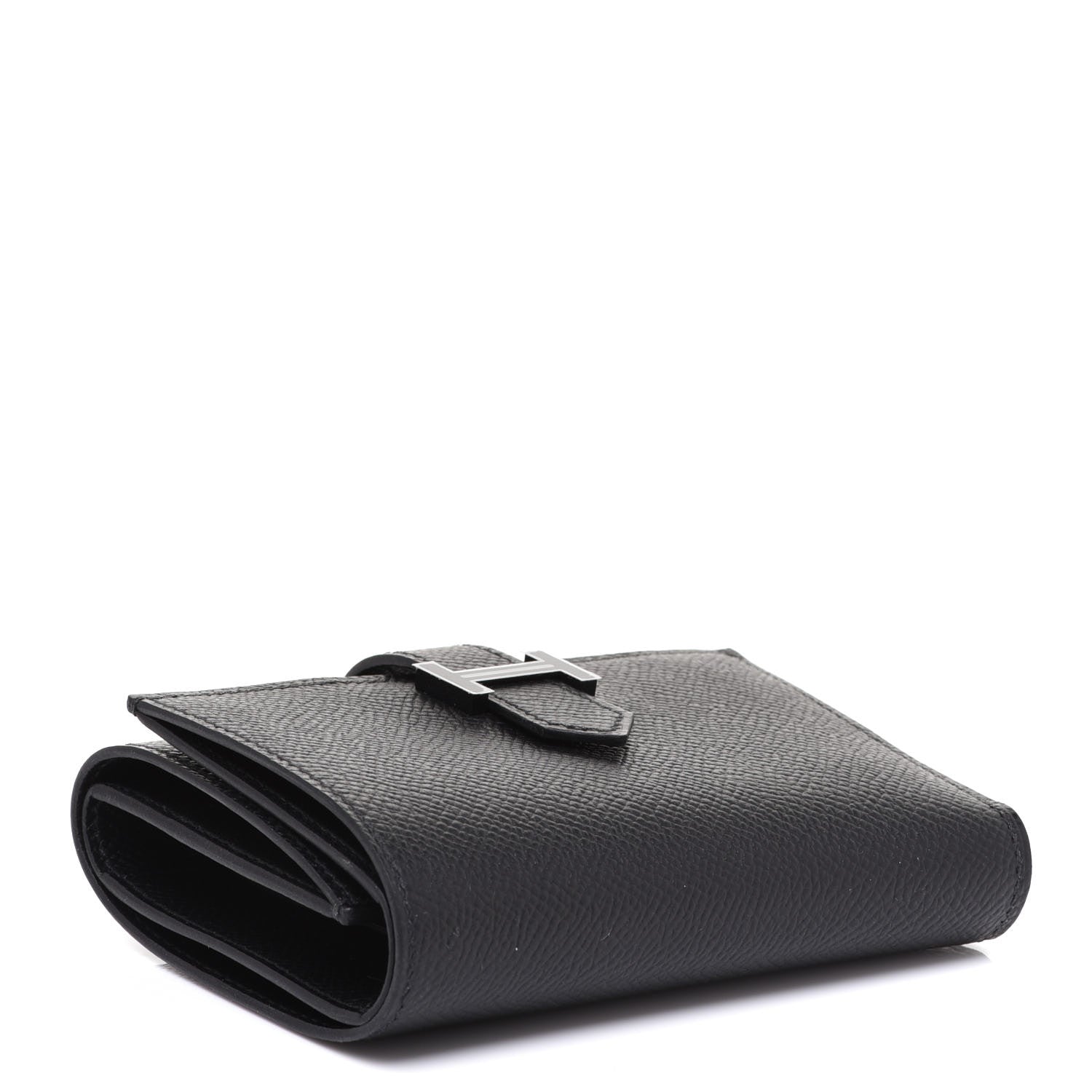 Hermes Epsom Tri-Fold Compact Monochrome Bearn Wallet Black 4 of 8