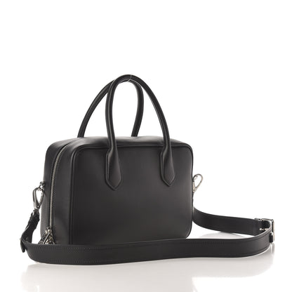 Prada City Calfskin Racing Logo Bowler Black Verde 3 of 10