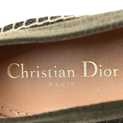 Christian Dior Canvas Embroidered Granville Union Motif Espadrille 38.5 Kaki 9 of 9