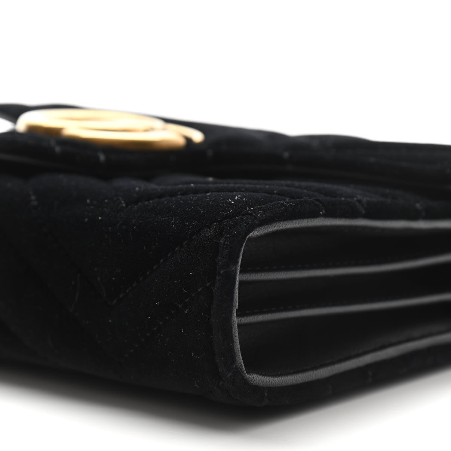 Gucci Velvet Matelasse GG Marmont Chain Wallet Black 10 of 10