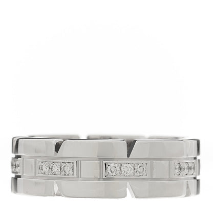 Cartier 18K White Gold Diamond Tank Francaise Band Ring 49 4.75 3 of 4
