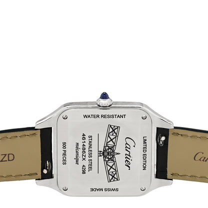 Cartier Stainless Steel 18K Yellow Gold Alligator 31.5mm Santos Dumont Automatic Watch Black 4 of 4