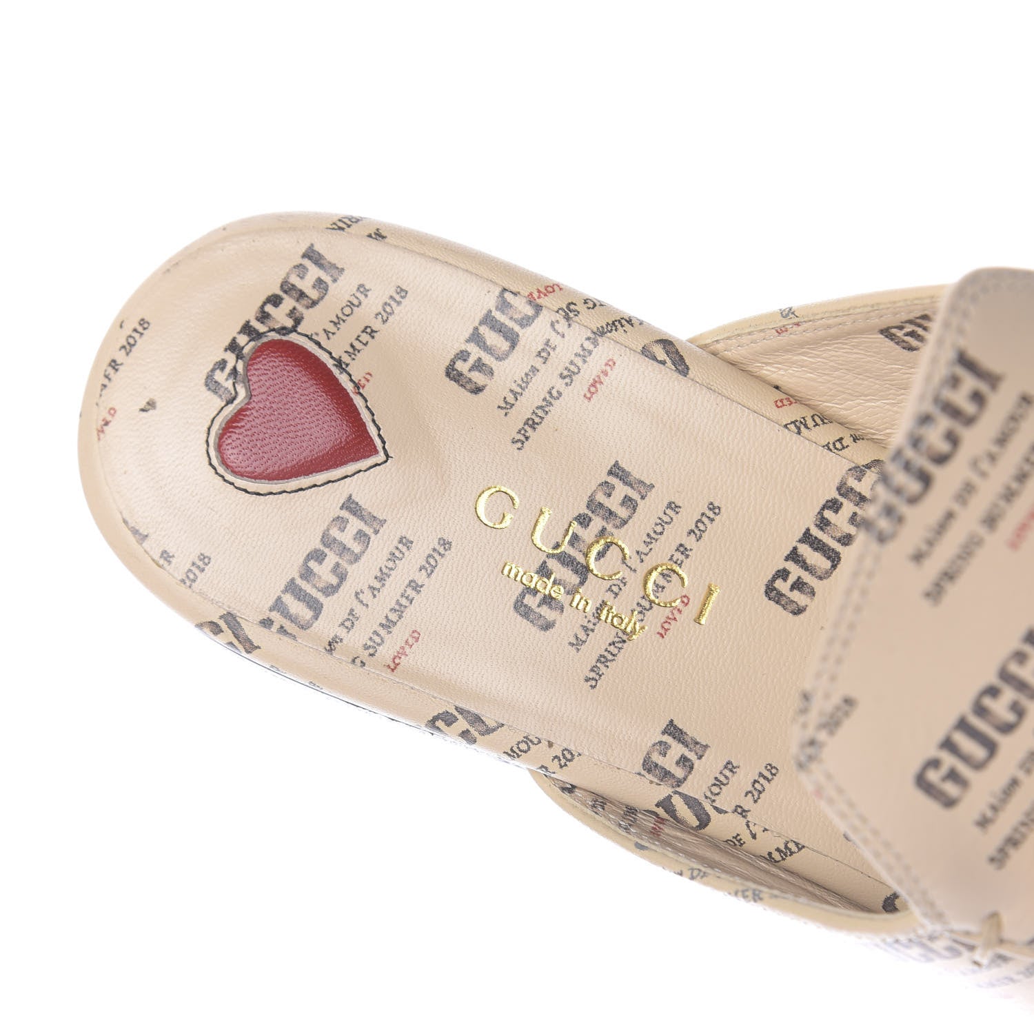 Gucci Calfskin Stamp Print Womens Princetown Slippers 37.5 Soy Black 16 of 20