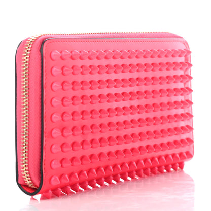 Christian Louboutin Patent Panettone Spiked Zip Around Wallet Rose Paris 3 of 7